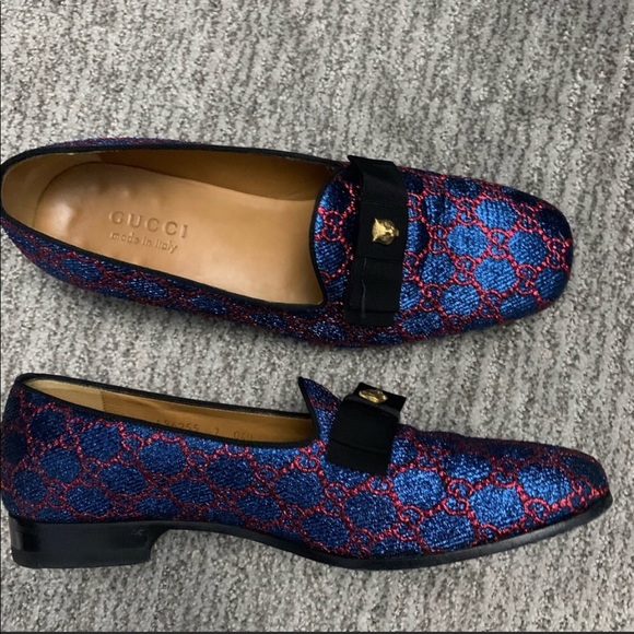 Gucci Blue and Red Loafers - Picture 5 of 8